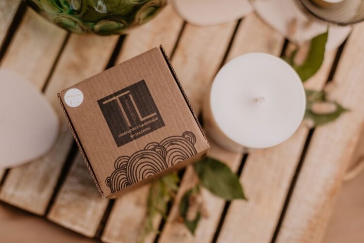 hand made soy wax candle with pine scent