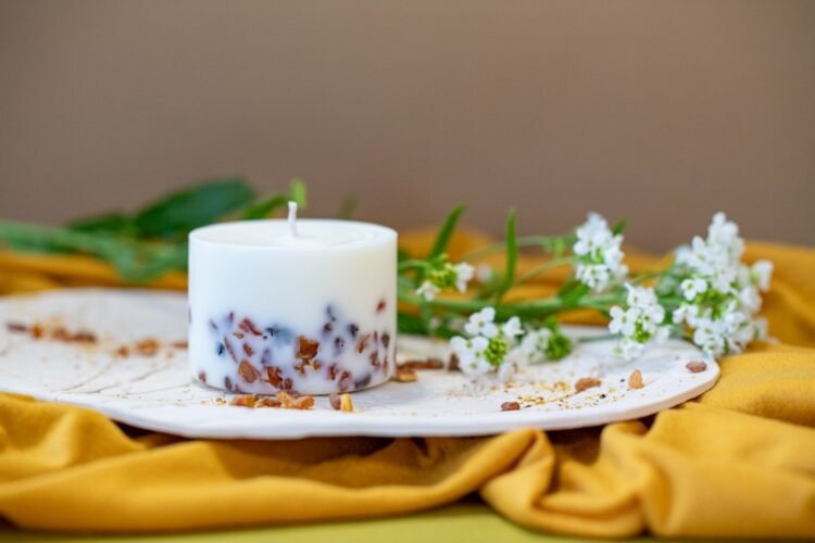 hand made soy wax candle with pine scent