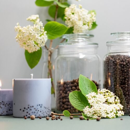 hand made soy wax candle with patchouli scent