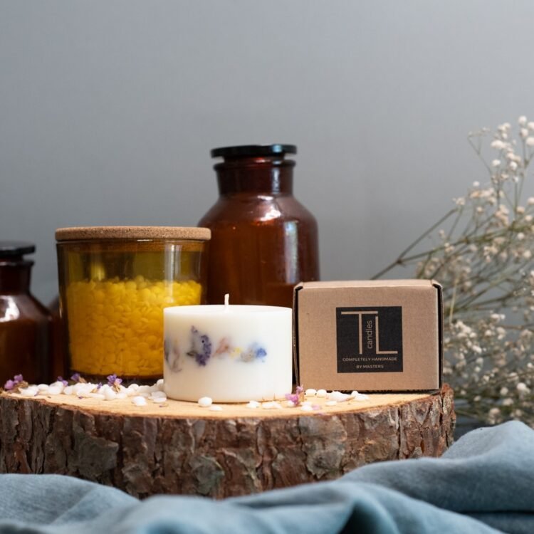 hand made unscented soy wax candle