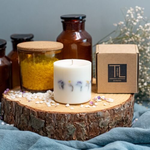 hand made unscented soy wax candle