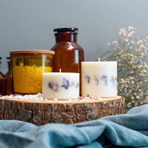 hand made unscented soy wax candle