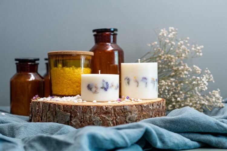 hand made unscented soy wax candle