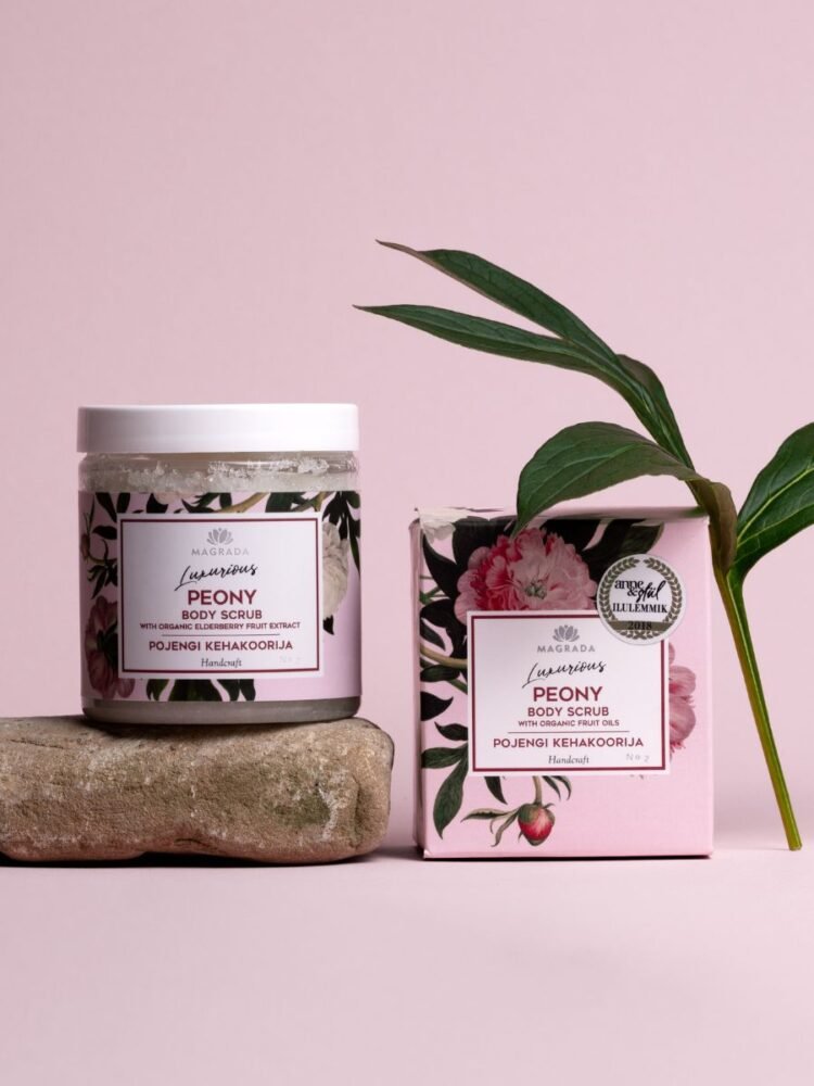 peony body scrub with organic fruit oils 250 ml