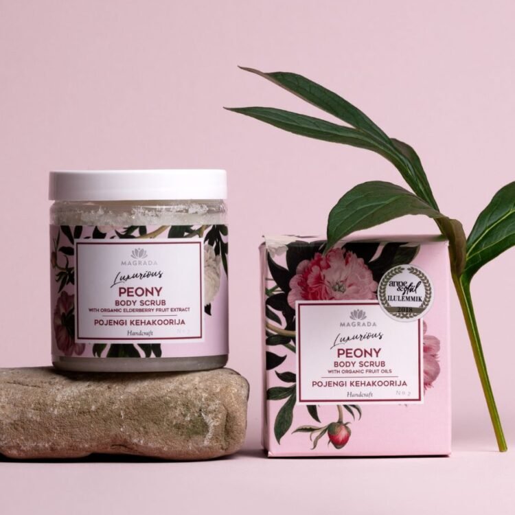 peony body scrub with organic fruit oils 250 ml