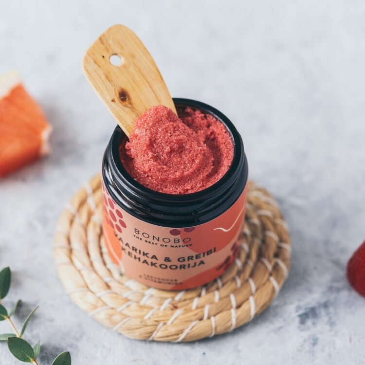 body scrub — raspberry and grapefruit