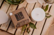hand made soy wax candle with pine scent