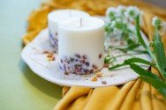 hand made soy wax candle with pine scent