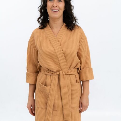 short waffle fabric robe for women short waffle fabric robe for women