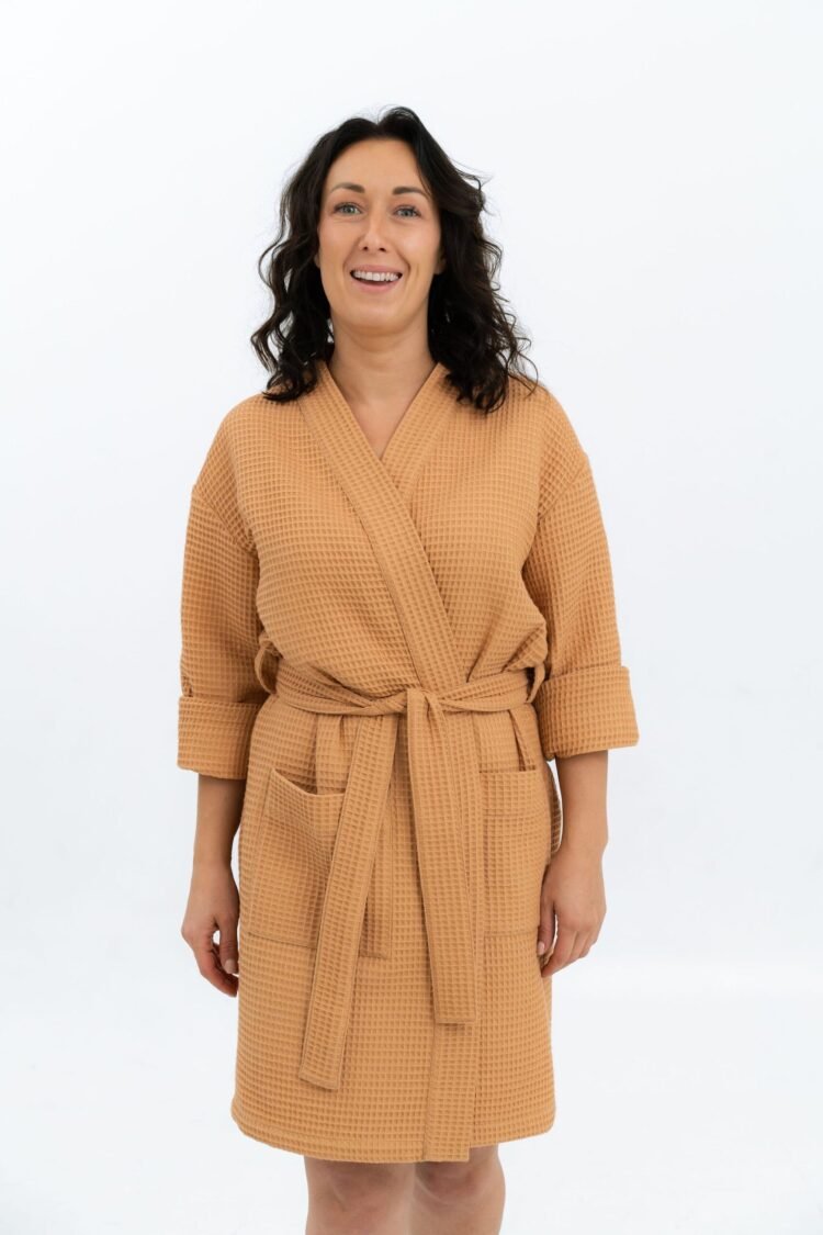 short waffle fabric robe for women short waffle fabric robe for women