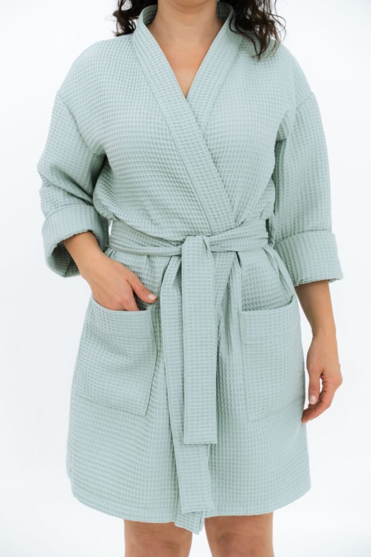 short waffle fabric robe for women short waffle fabric robe for women