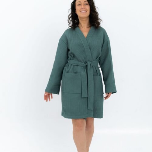 short waffle fabric robe for women short waffle fabric robe for women