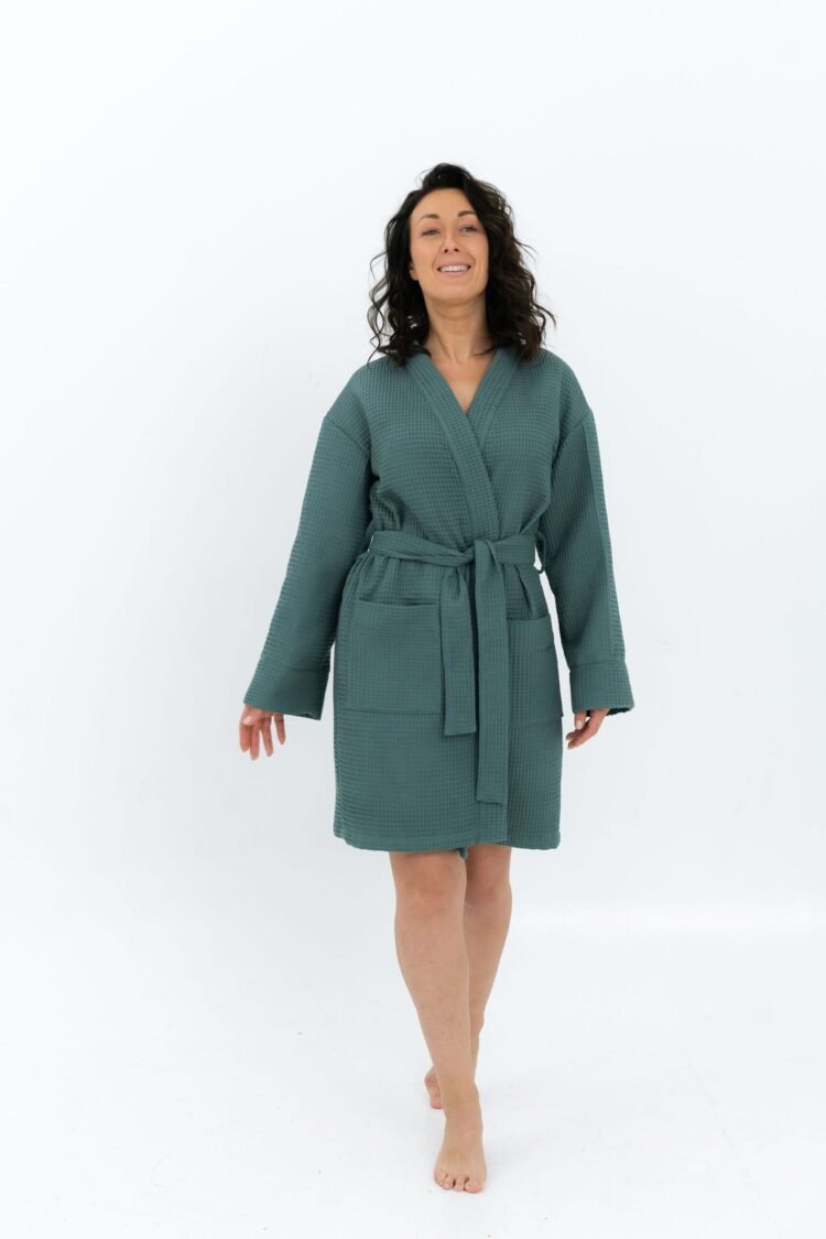 short waffle fabric robe for women short waffle fabric robe for women