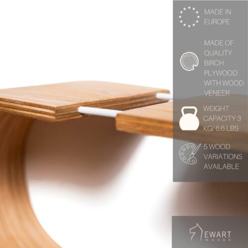 floating wooden wall shelf oval