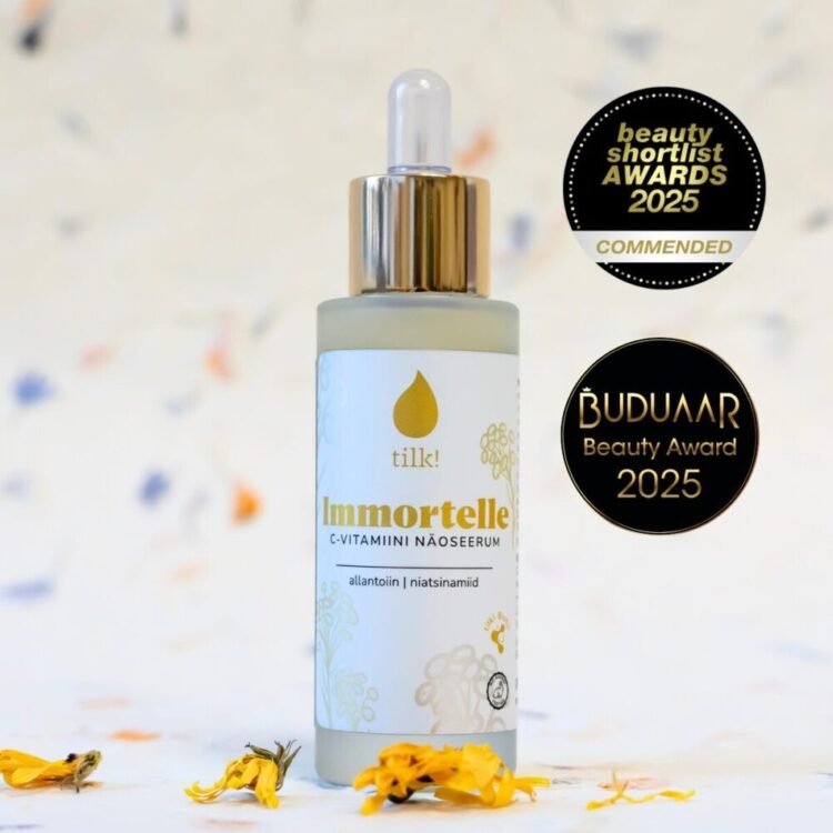 immortelle face serum with vitamin c, allantoin, and niacinamide, 30ml