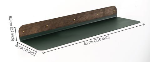wall hanging shelf with rounded edges 60 cm