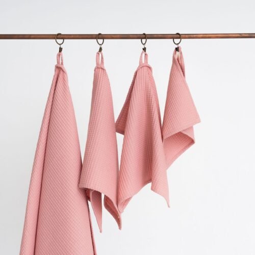 organic waffle cotton towel peach organic waffle cotton towel peach