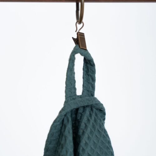 organic waffle cotton towel petrol organic waffle cotton towel petrol