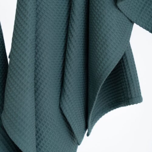 organic waffle cotton towel petrol organic waffle cotton towel petrol