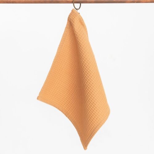 organic waffle cotton towel caramel