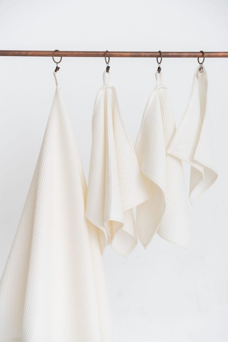 organic waffle cotton towel cream organic waffle cotton towel cream