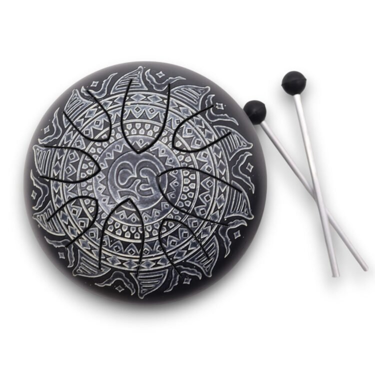 bG9jYWw6Ly9tZWRpYS85TS82RC82MFIzMEMxRzZXVDM2RDlNLzQyZjQyNzgzLmpwZWc.jpg Tērauda Steel Tongue Happy Drums – OM mandalas gravējums – 16 cm