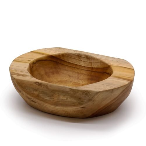 Liela, dabiskas formas tīkkoka bļoda – 25 × 7 cm
