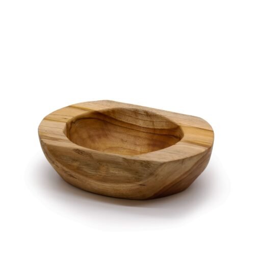 Liela, dabiskas formas tīkkoka bļoda – 25 × 7 cm